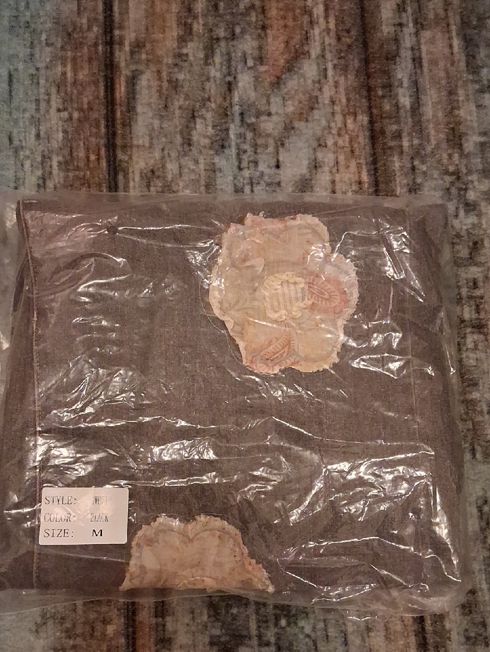 POL Washed Charcoal Wide-Leg Jeans with Floral Patches - Picture 12 of 12